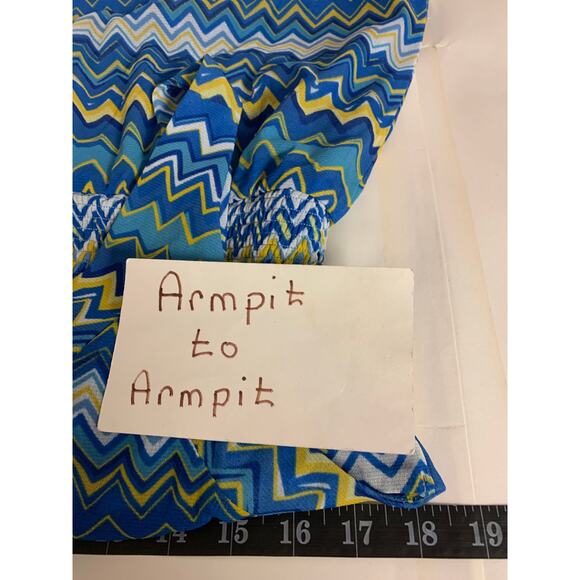 INC Blouse Chevron Print Babydoll Boho Whimsical Womens SZ XL - Picture 5 of 8